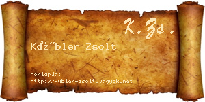 Kübler Zsolt névjegykártya